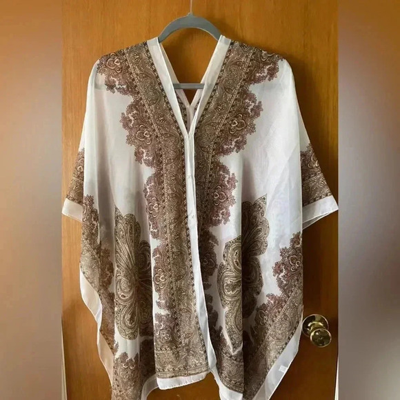 Boho poncho/ summer  swim cover up 
New  one size fits most - Picture 6 of 6